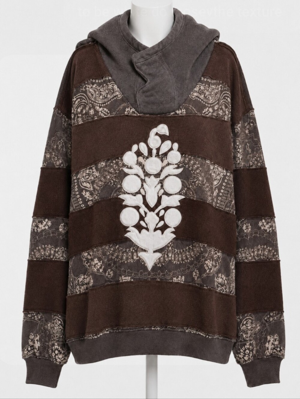 Free People Final Call Bandana Logo Hoodie Chocolate Medium Oversized NWT$168 - Picture 8 of 11